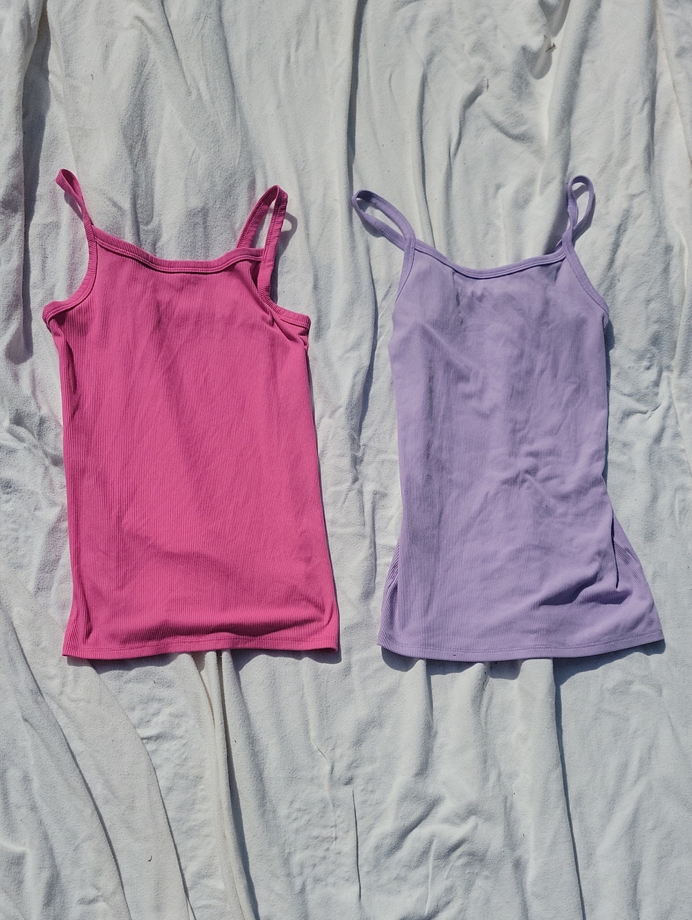 No Boundries Stretchy Pink And Purple Tank Tops Size S (3-5)